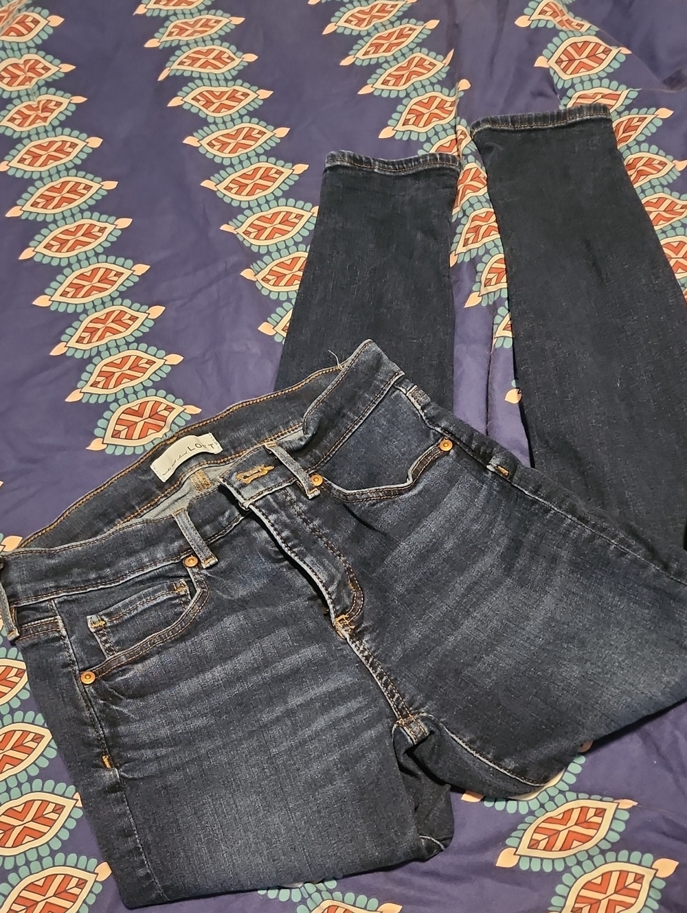 LOFT Dark Blue Skinny Jeans